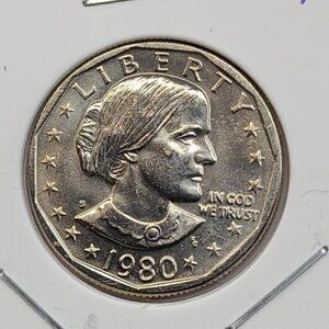 Rare Error 1980-S Proof Susan B Anthony Dollar... DD Along Bottom Rim and Date
